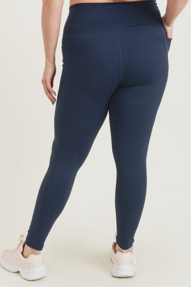 Belinda CURVY Tapered Band Essential Solid Highwast Leggings – BluSand